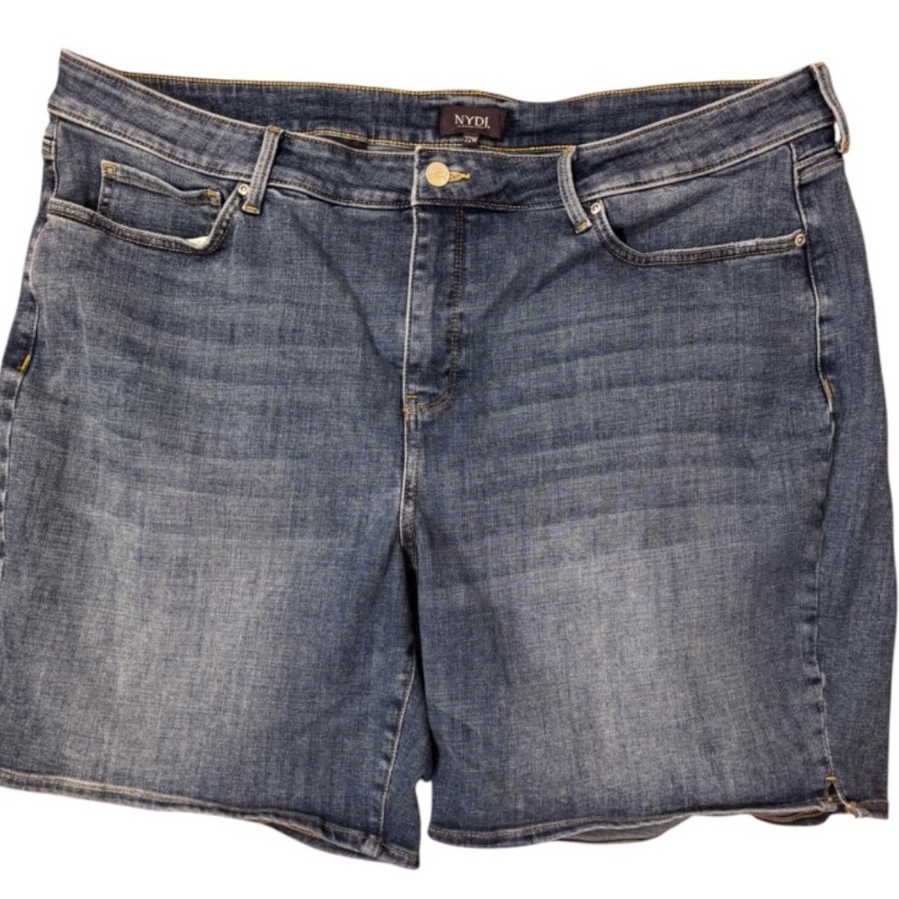 NYDJ Lift X Tuck Technology Womens Denim Blue High Rise Bermuda Shorts Size 22W
